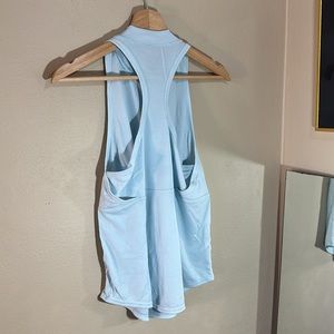 EUC pastel light blue baggy racerback sports top sz XS urban commuter travel top